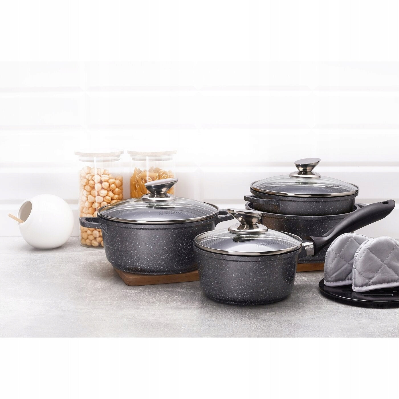 Set of pots Konighoffer Pollo Grey aluminium 12 el. Brand Konighoffer
