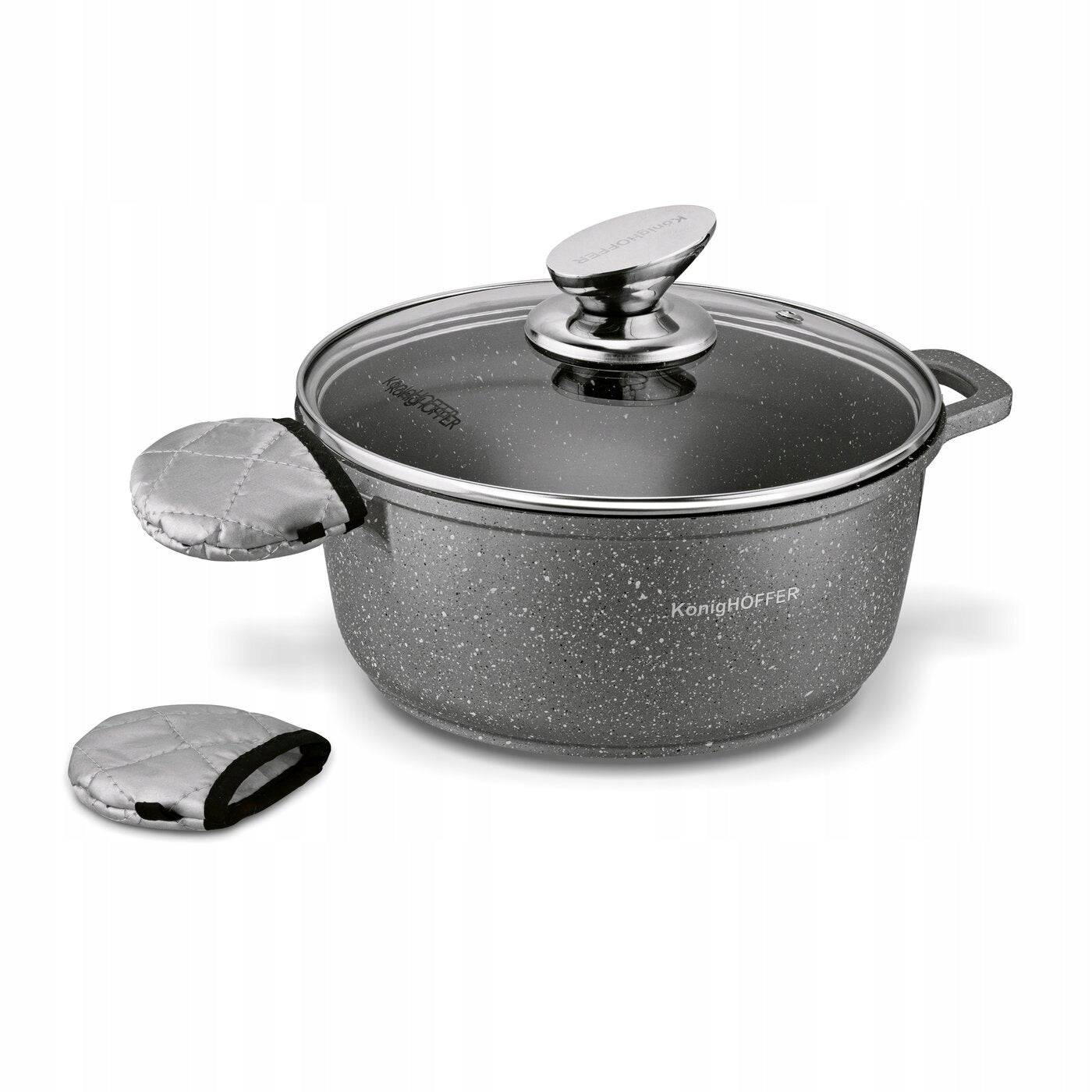 Set of pots Konighoffer Pollo Grey aluminium 12 el. Color gray