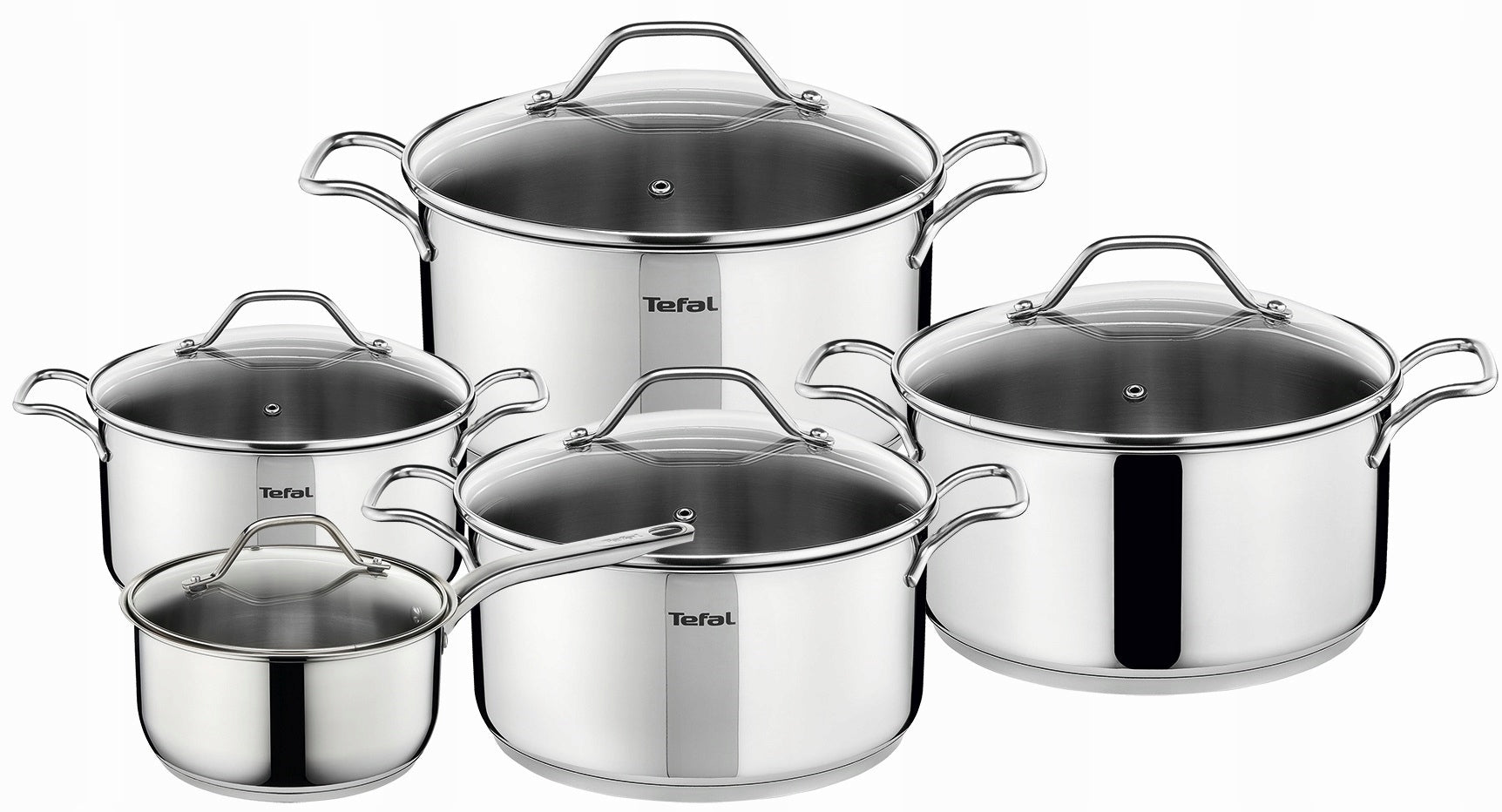 Set of pots Tefal Intuition B864SA74 stainless steel 10 el.
