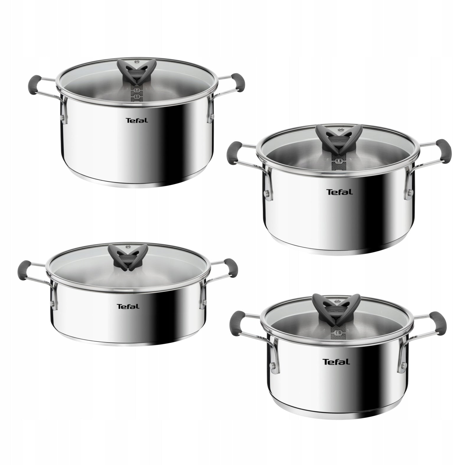 Set of pots Tefal Opti'Space G7378S55 Induction Stainless steel 8 el.