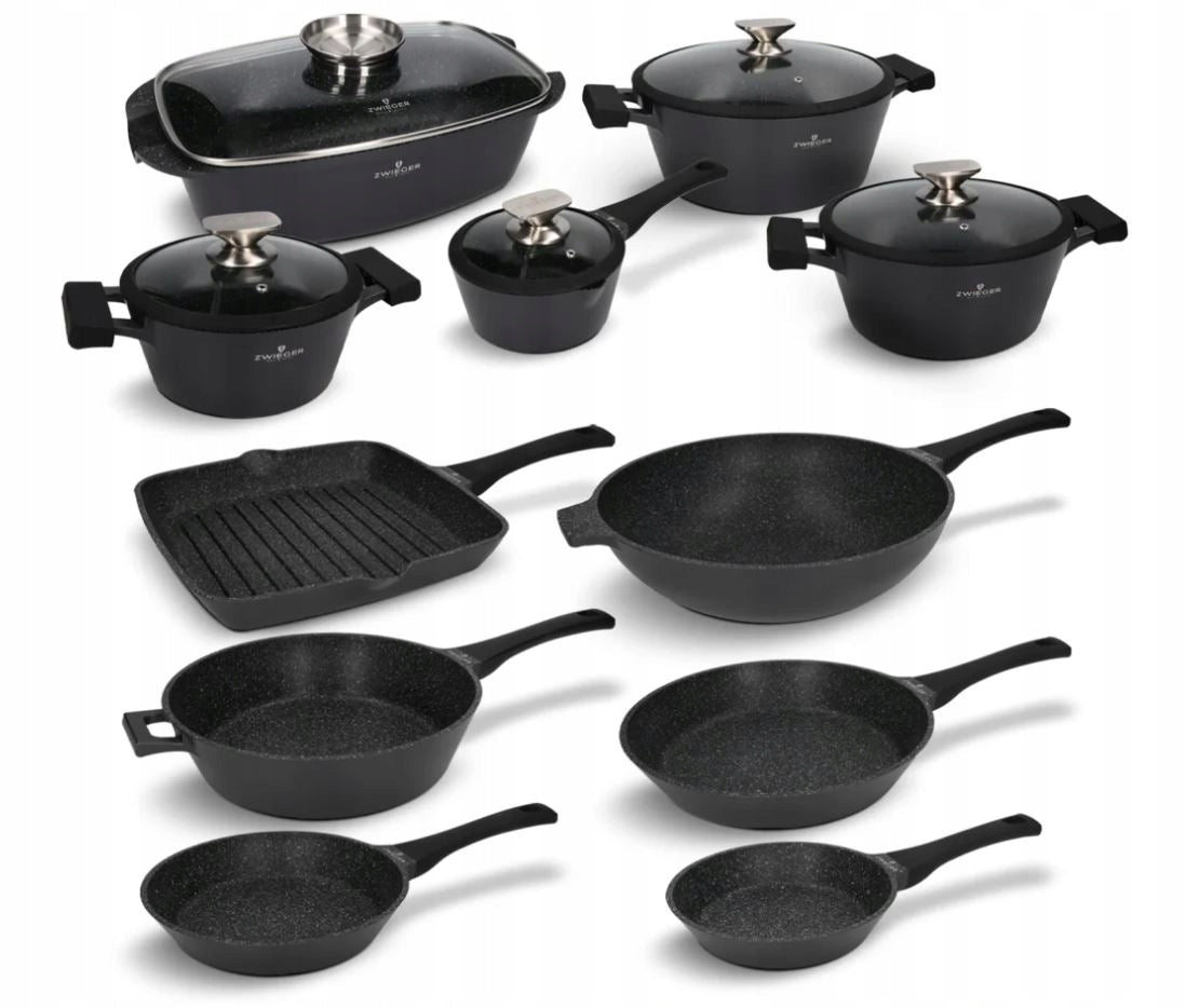 Set of pots and pans 16 el. Black Stone Zwieger