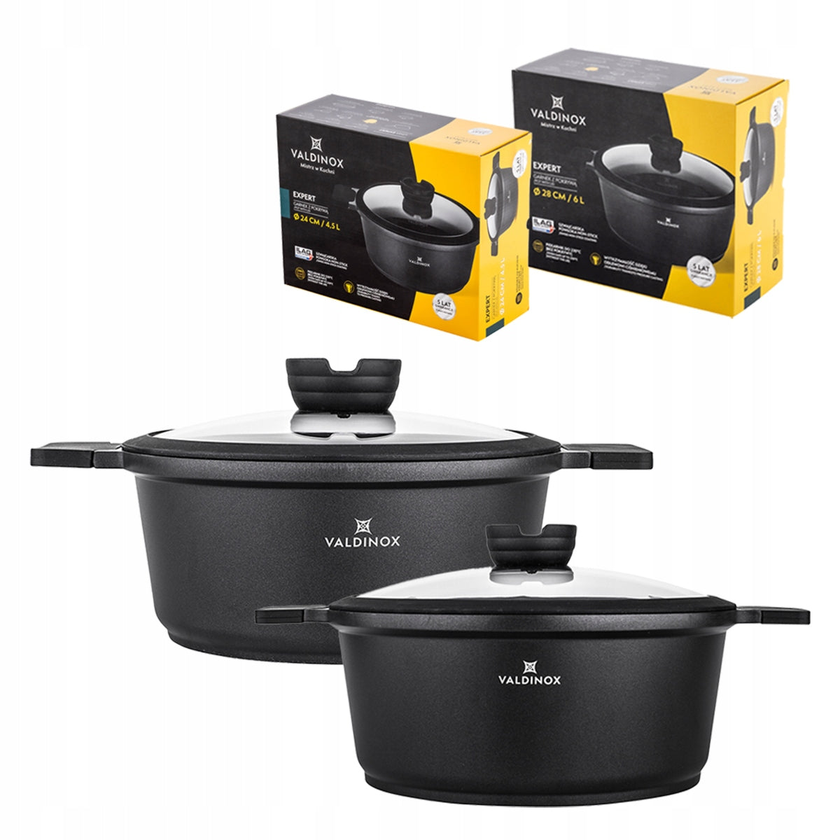 Set of pots durable non-stick coating Valdinox Expert 4 el. induction gas