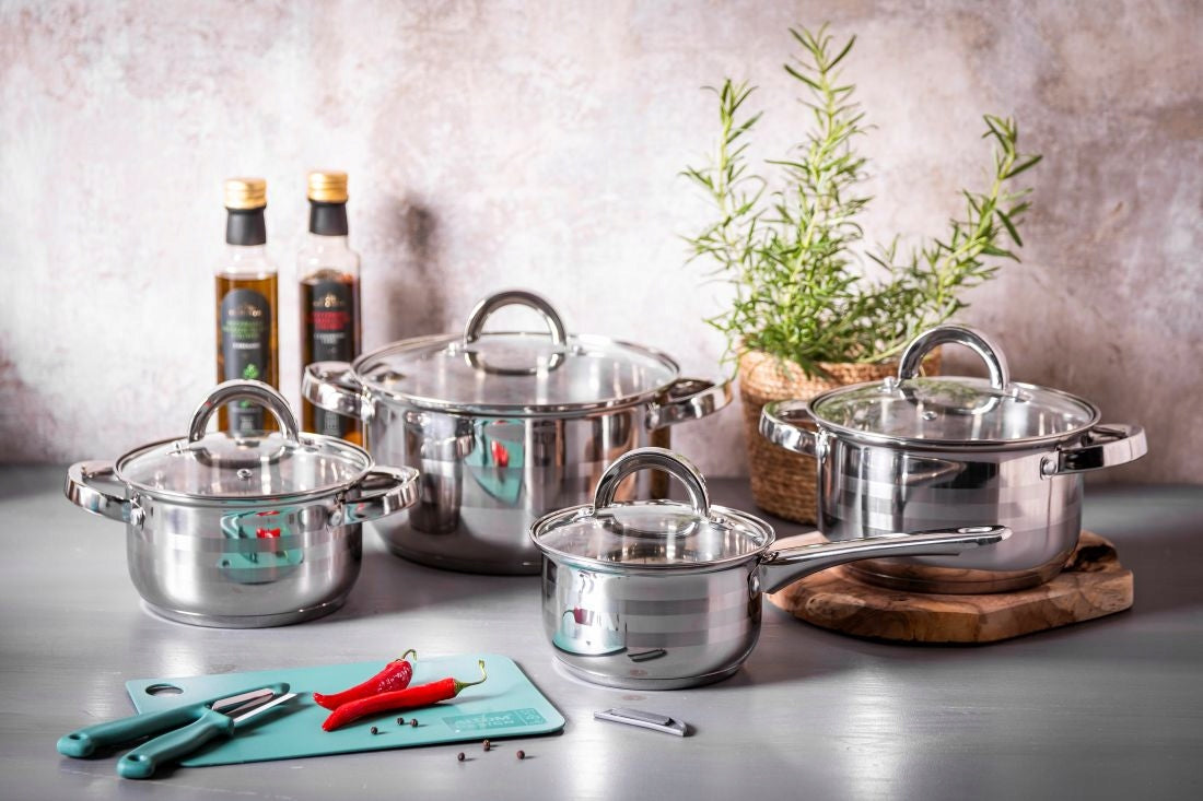 Set of pots stainless steel Altom Design Remo 8 el. induction gas SOLID Packaging status original
