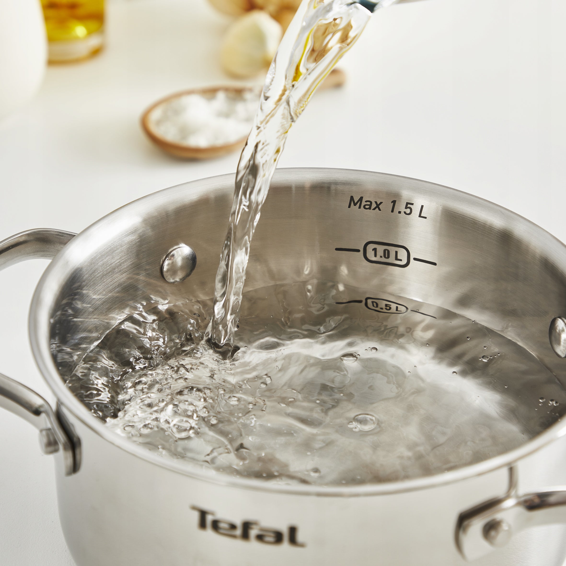 Set of pots with lid 14/16cm Pan 18 cm TEFAL Minis induction steel Material stainless steel