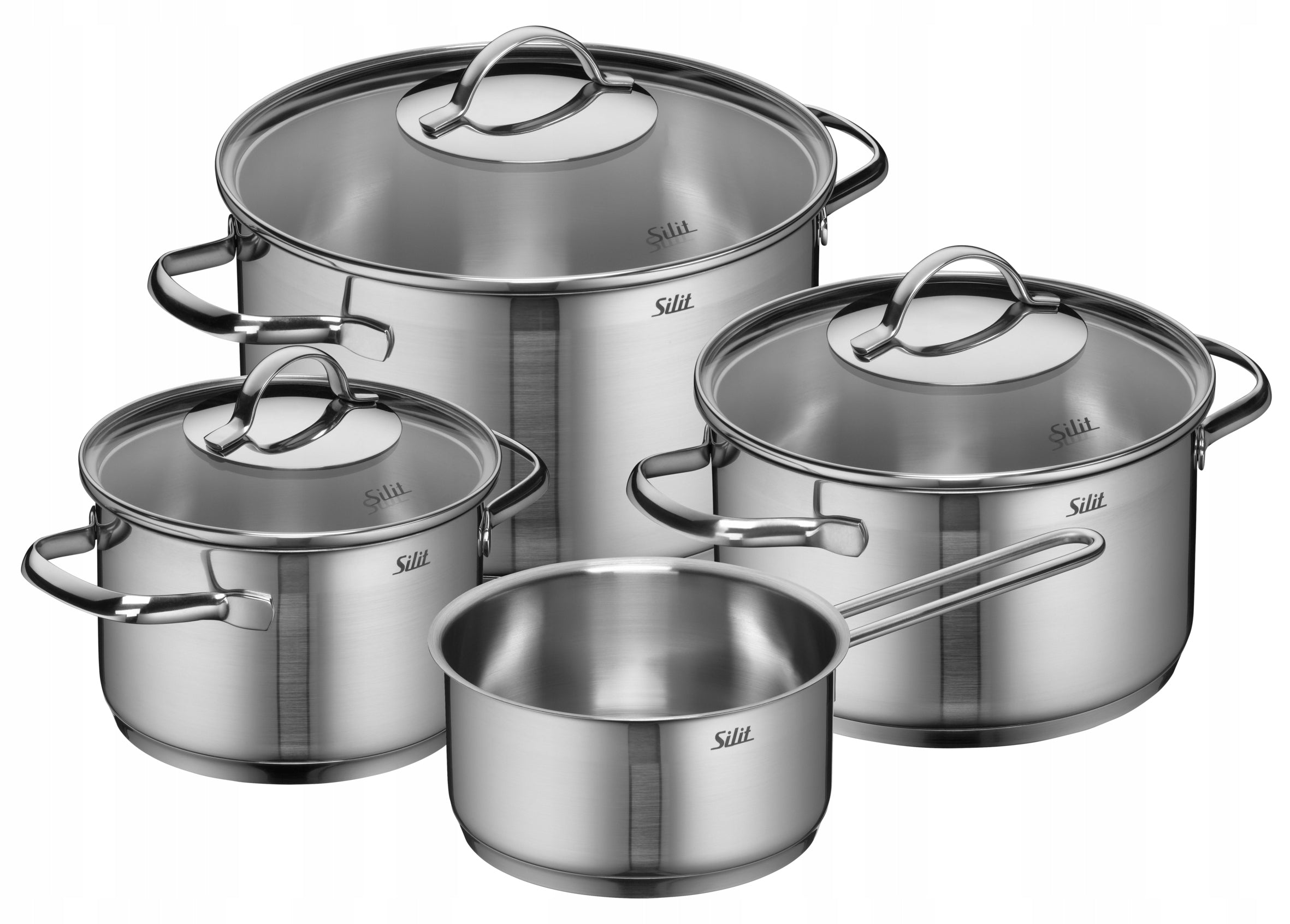 Set of pots with lids Silit Achat 7el steel induction gas