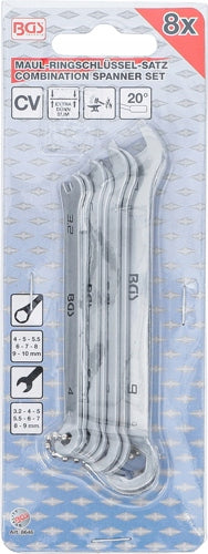 Set of precision flat-eye wrenches mini version 4-10 mm 8pcs BGS EAN (GTIN) 4026947086460