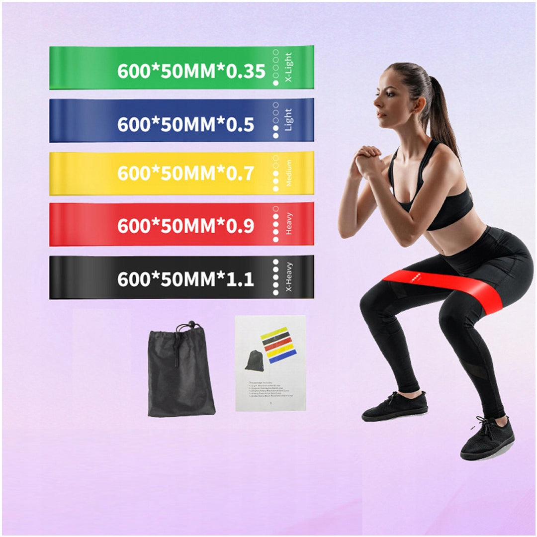 Set of resistance rubbers for fitness exercises rubber training bands 5 pieces Packaging status original