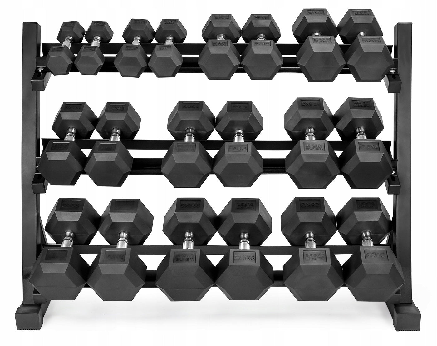 Set of rubberized hex dumbbells 2x2,5kg - 2x25kg with stand SOLID 275kg EAN (GTIN) 5904169474656