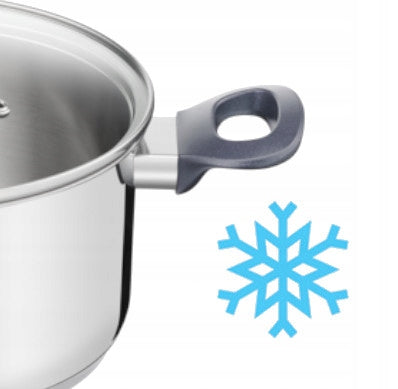 Set of saucepan pots with glass lid TEFAL Daily Cook steel induction Color silver