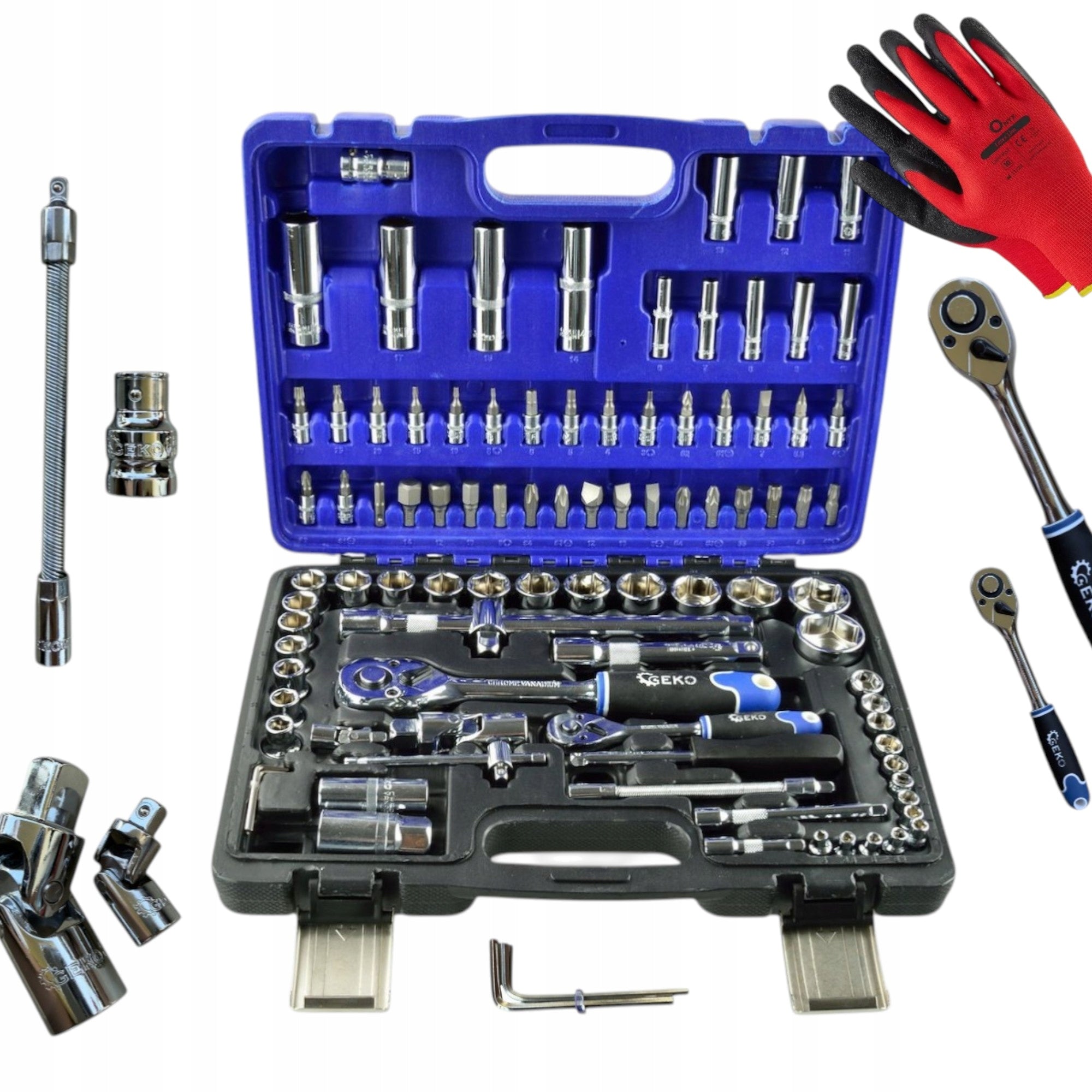 Set of socket wrenches 95el + FREEBIE gloves CRV SUITCASE TORX STRONG