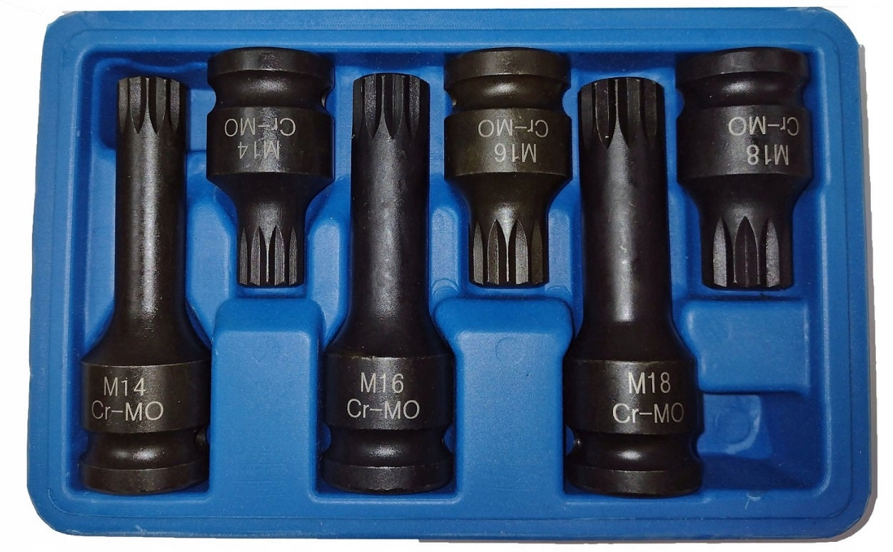 Set of socket wrenches spline 1/2" – M14, M16, M18 – 6 pcs. S11038 Manufacturer code S11038