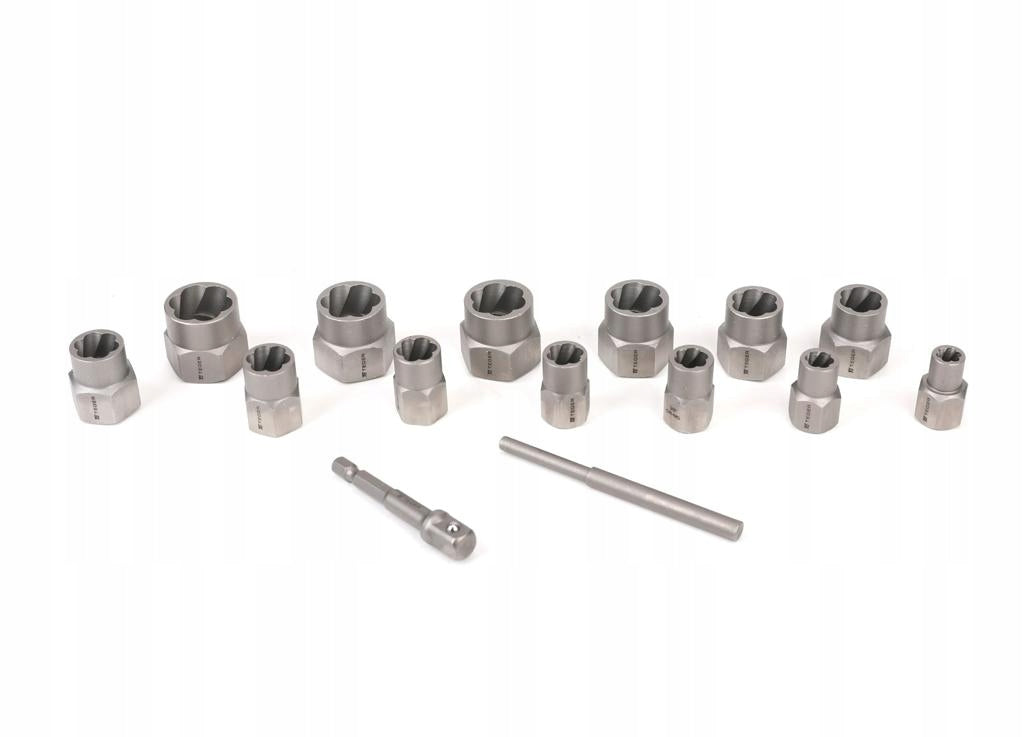 Set of sockets for damaged bolts and nuts 15 pcs - forged/ Cr-Mo steel / Manufacturer code T-W-WUS002