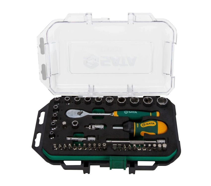 Set of sockets with ratchet 1/4" SATA 49 elements - ST109200