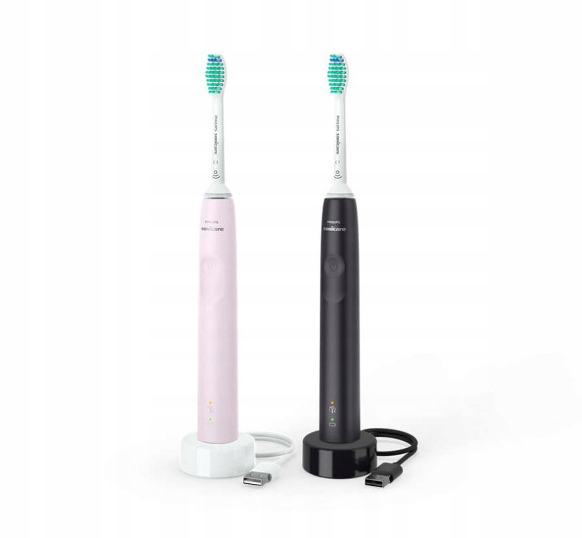 Set of sonic brushes PHILIPS Sonicare black and pink 2x charger Manufacturer code HX3675/15