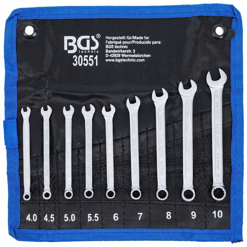 Set of spanner wrenches 4-10 mm 9 pcs. BGS 30551