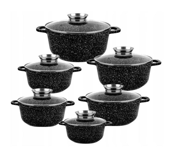 Set of stainless glass pots 12 el.