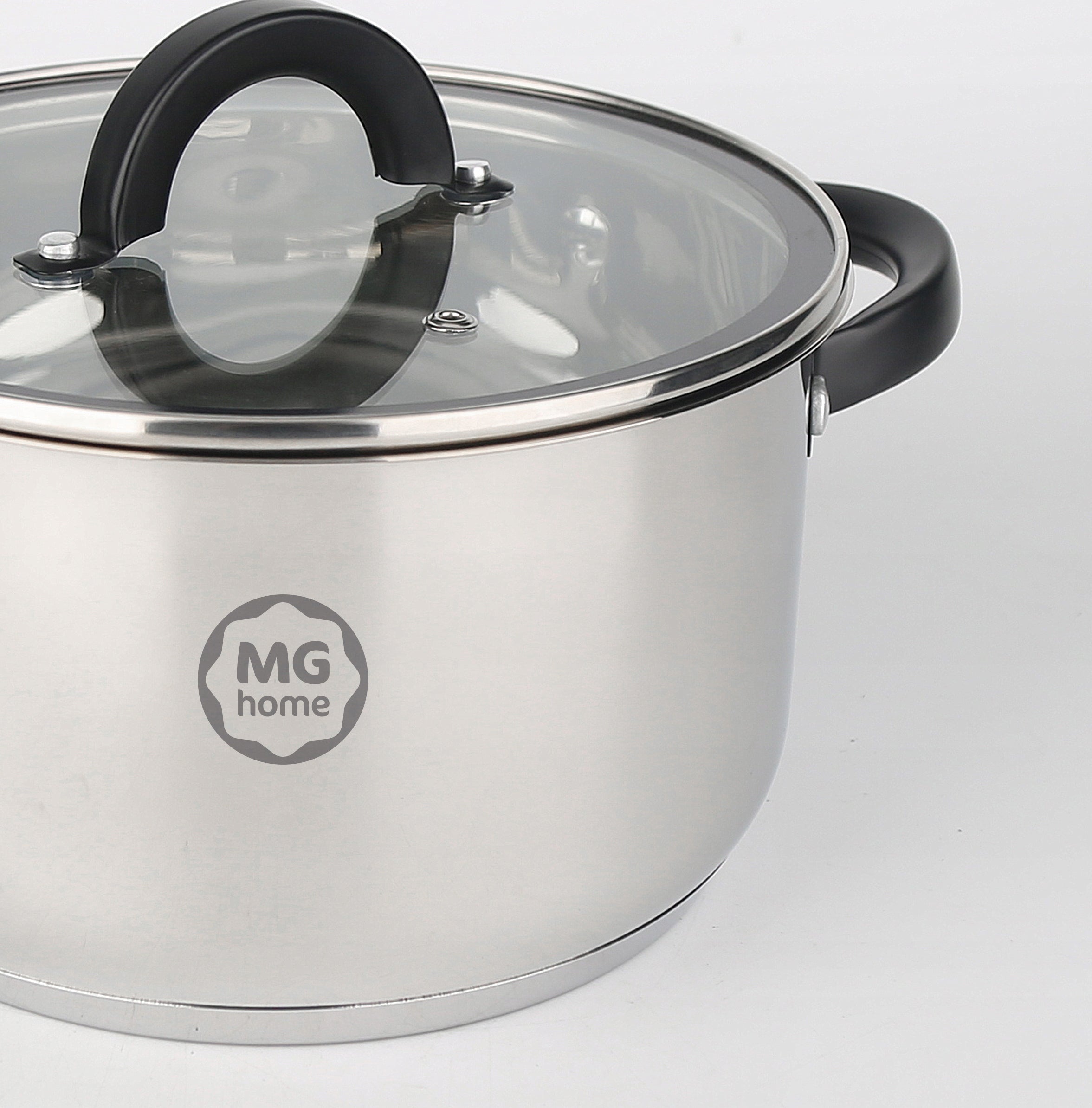 Set of stainless steel pots 9 el. with lid induction gas Material stainless steel
