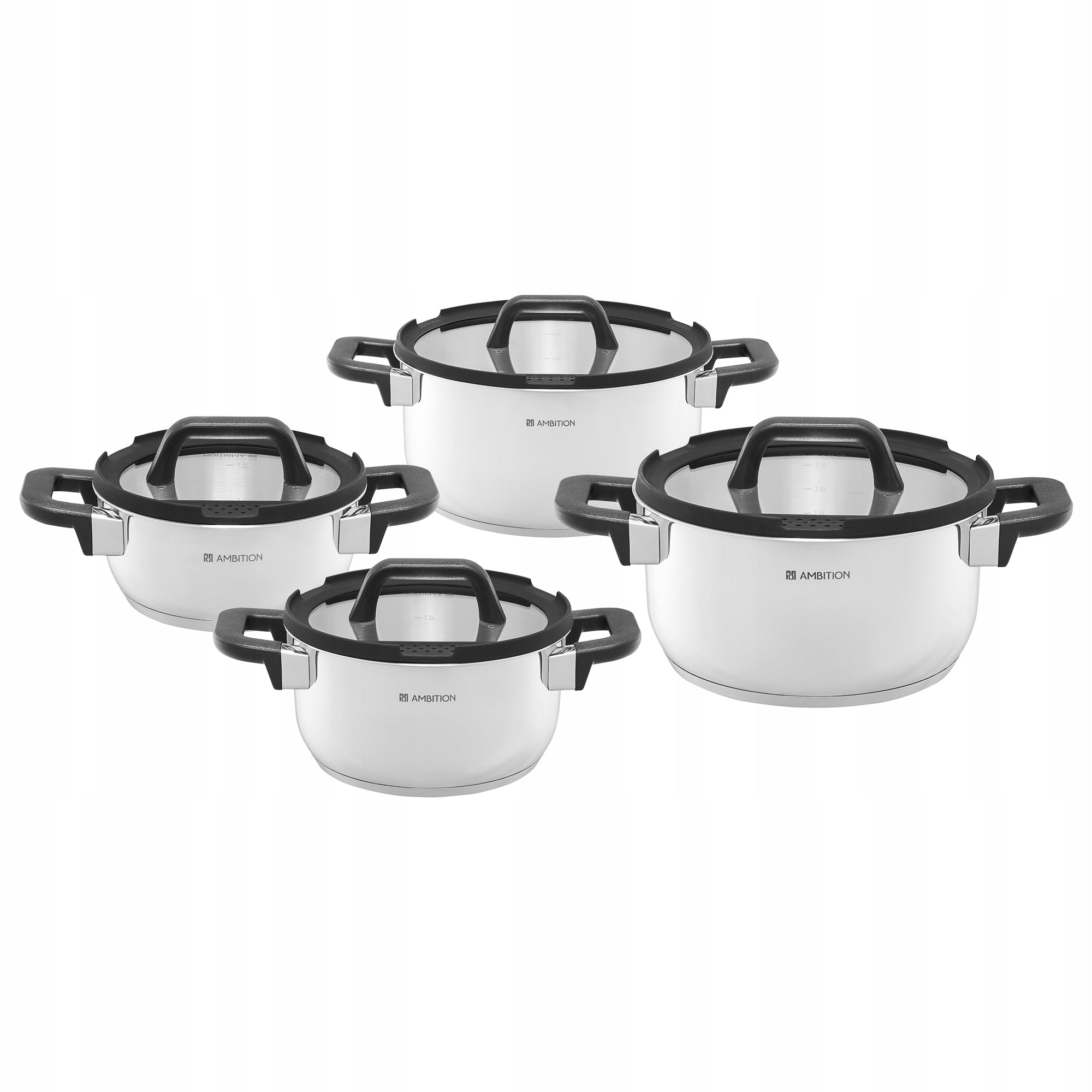Set of stainless steel pots Espero 8-piece AMBITION Brand Ambition