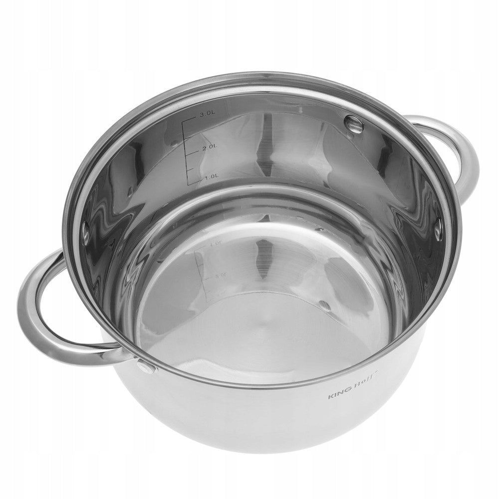 Set of stainless steel pots for gas and induction Ø16/18/20 cm, 6 el. KINGHoff Additional information dishwasher safe suitable for induction cooker oven safe