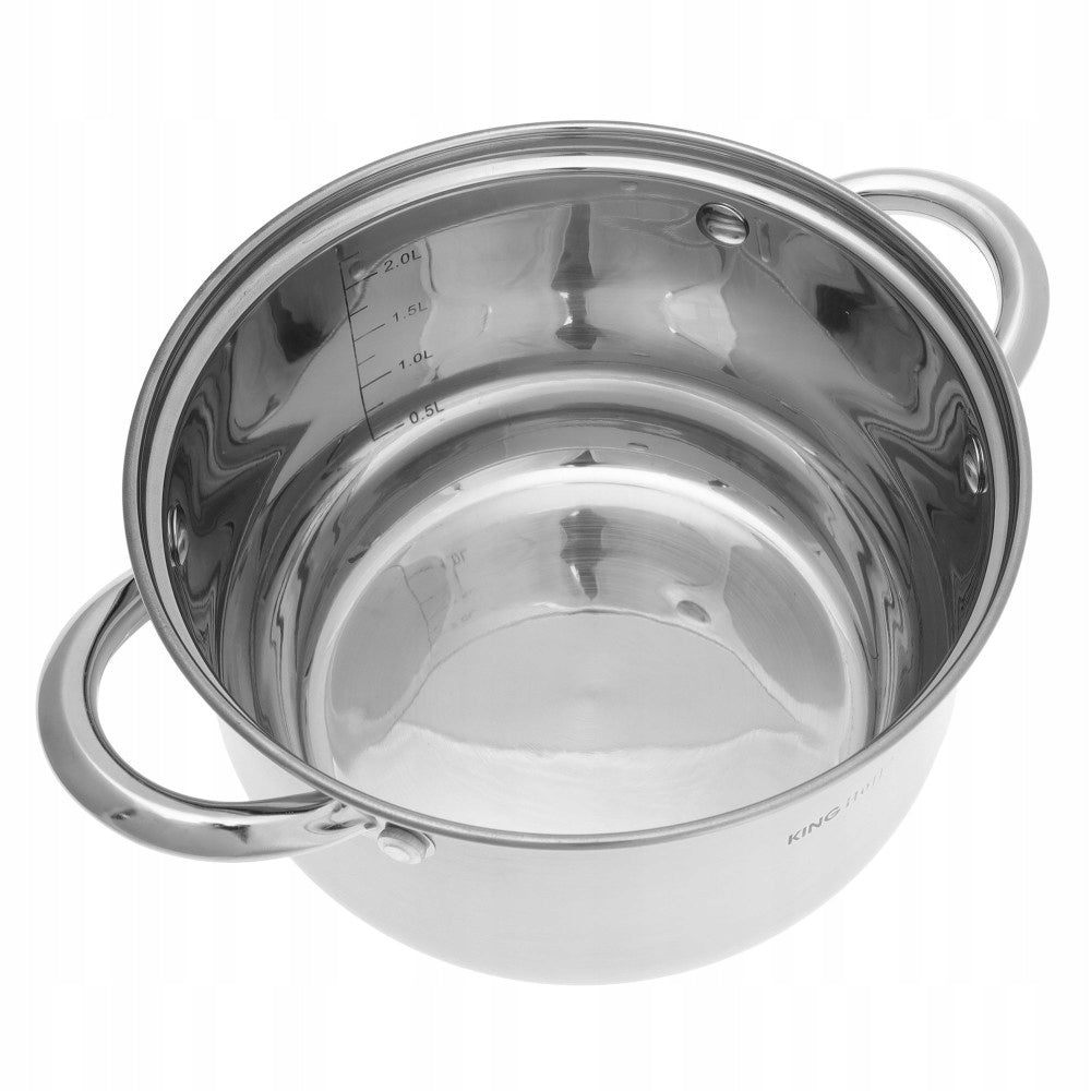 Set of stainless steel pots for gas and induction Ø16/18/20 cm, 6 el. KINGHoff Brand Kinghoff