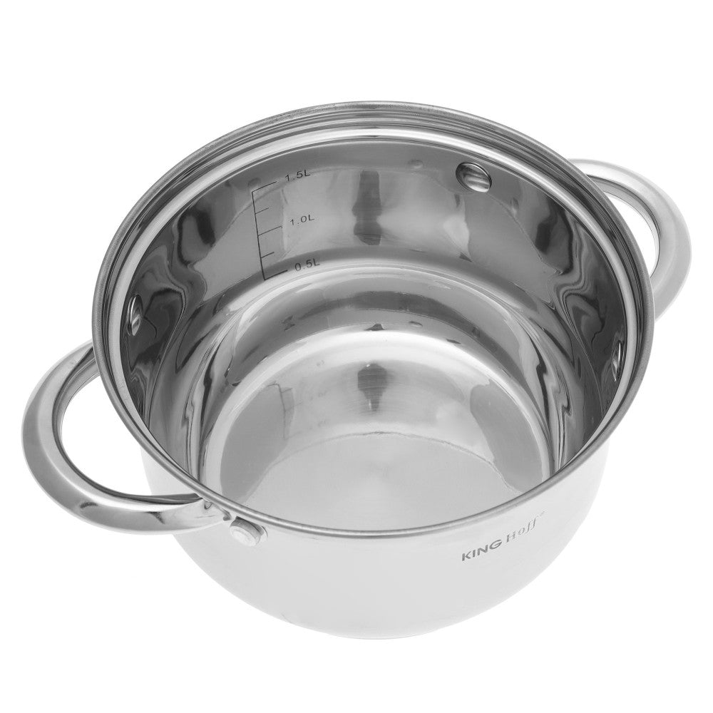Set of stainless steel pots for gas and induction Ø16/18/20 cm, 6 el. KINGHoff Manufacturer code KH-4446