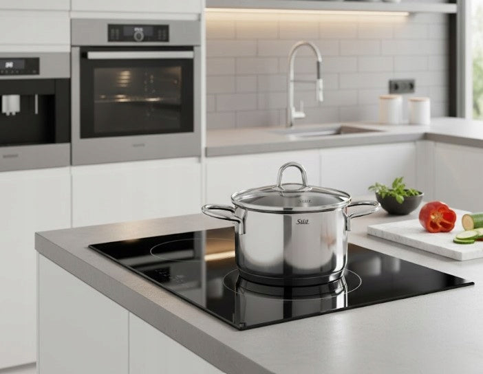 Set of steel pots with lids Silit Diamant 11 el. induction gas Material stainless steel