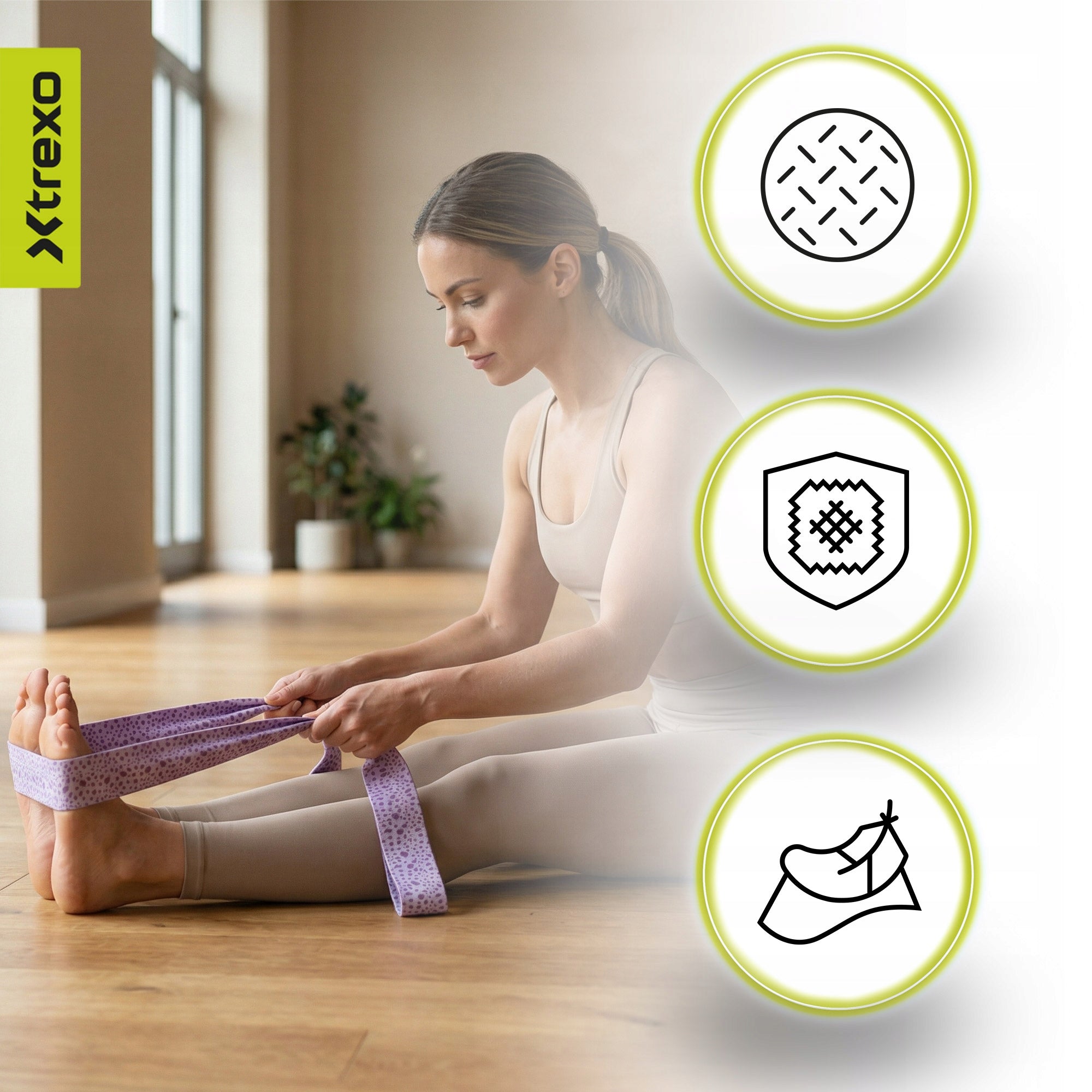 Set of tapes XTREXO embroidery multicolor FOR FITNESS EXERCISES HIGH QUALITY Color multicolor
