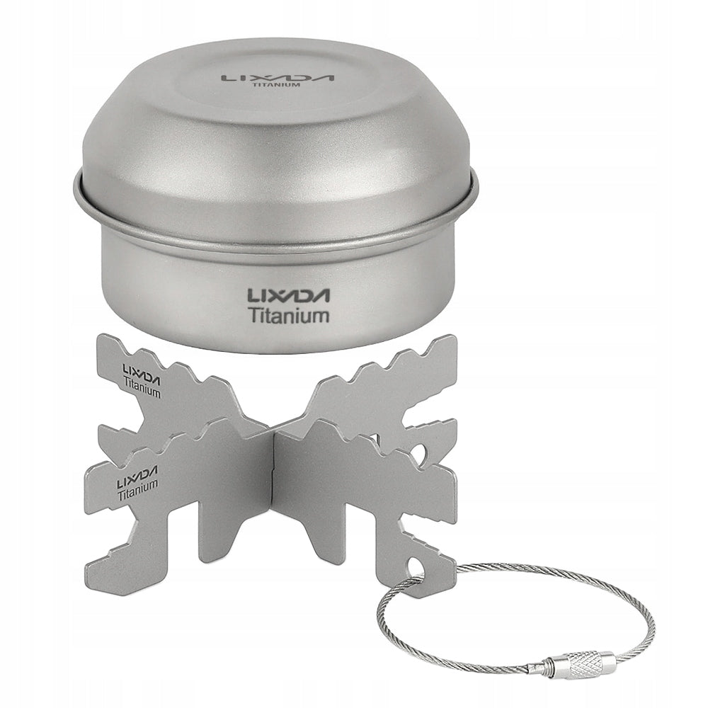 Set of titanium spirit burner Lixada with cover