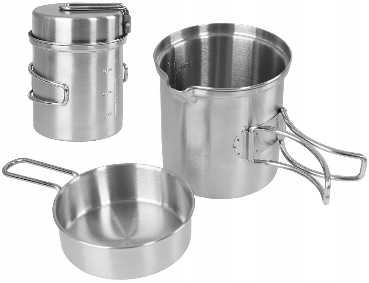 Set of tourist dishes pan pot canteen steel MFH FOX