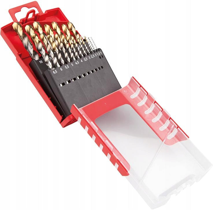 Set of twist drill bits 1-10mm type A002 in box 118G type N 4xD 19-cz.