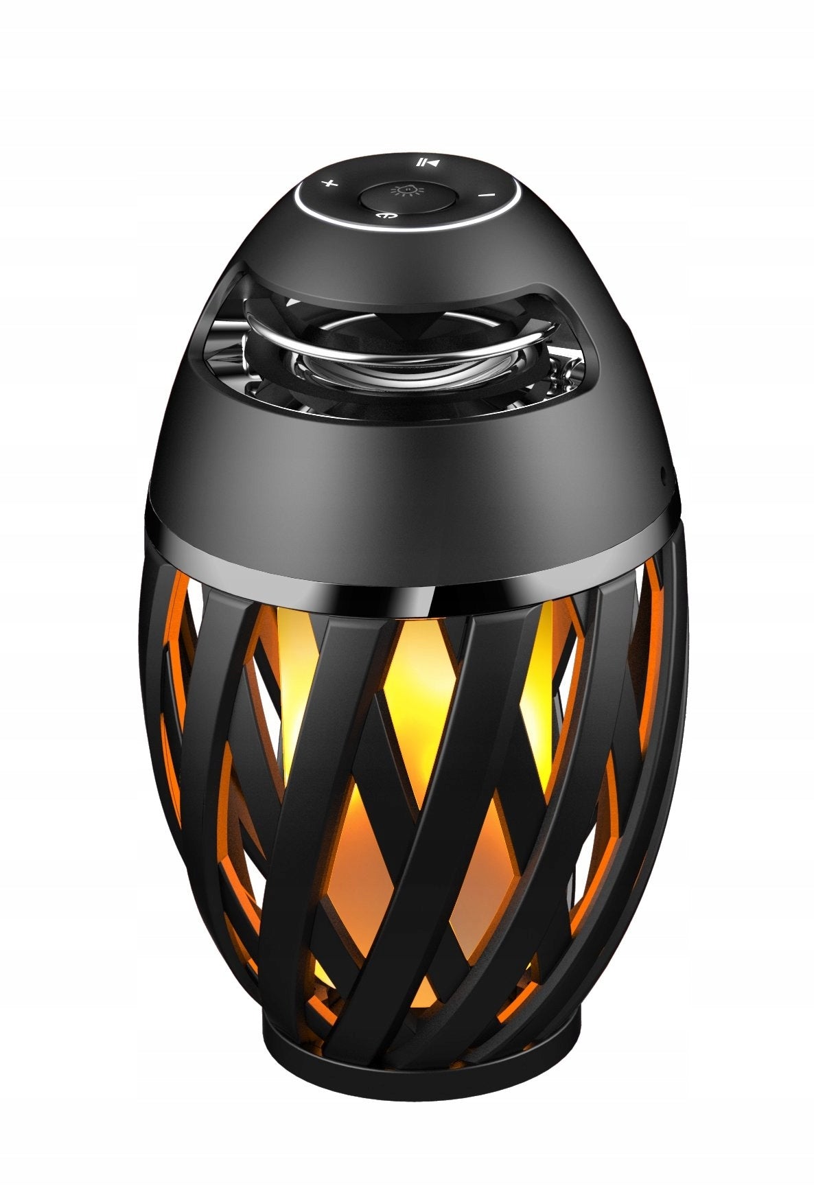 Set of two Bluetooth stereo speakers with LED flame effect