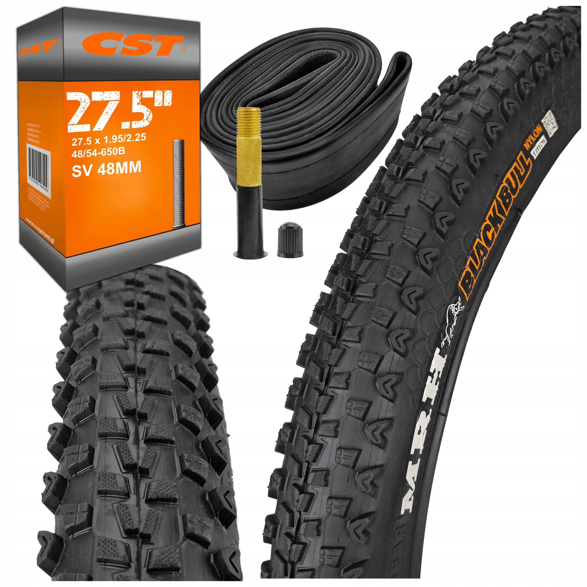 Set of tyre and inner tube for mountain bike 27.5 x 2.1 Cross BlackBull CST