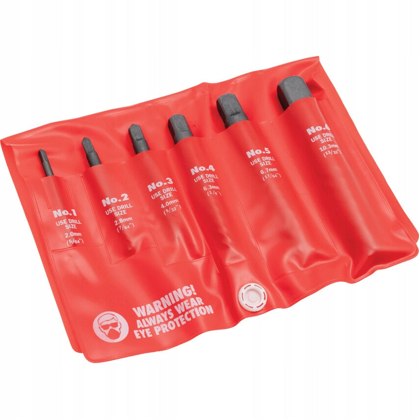 Set of unscrewers for removing broken screws 6 pcs. 2,0-10,3 mm Manufacturer code 0751160K