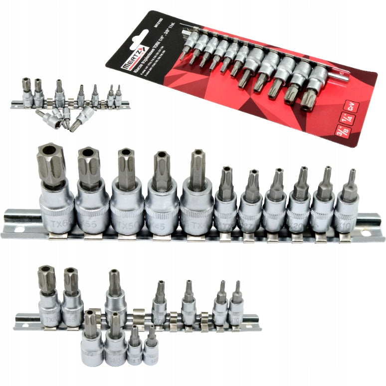 Set of wrenches Mertz set of bits 1/4" 3/8" TORX M12165 x11