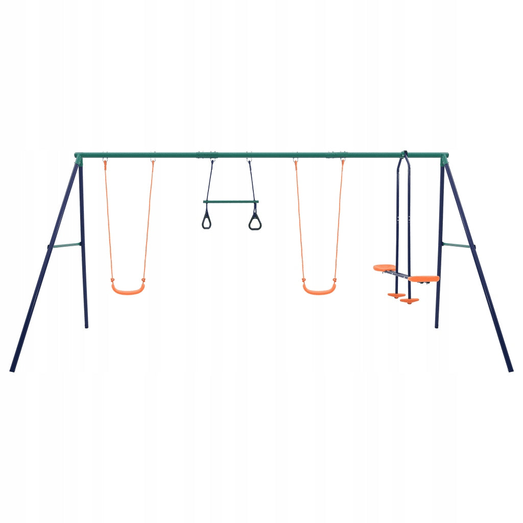 Set with swings and gymnastic wheels, 4 seats, steel Brand VidaXL