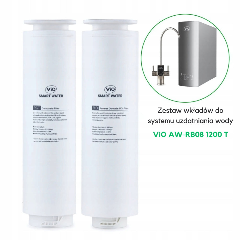 Set x2 Replacement Water Purification System Filters VIO AW-RB08 1200T