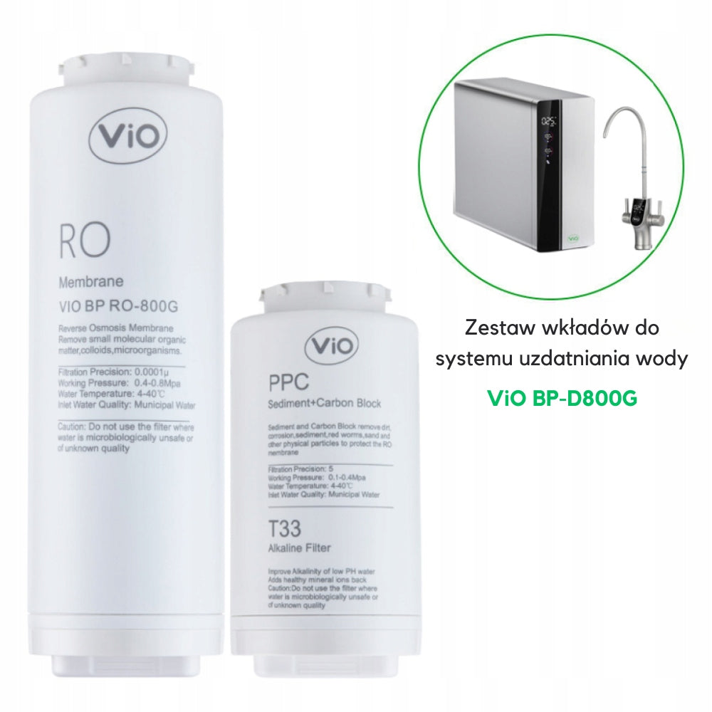 Set x2 Replacement Water Purification System Filters ViO BP-D800G