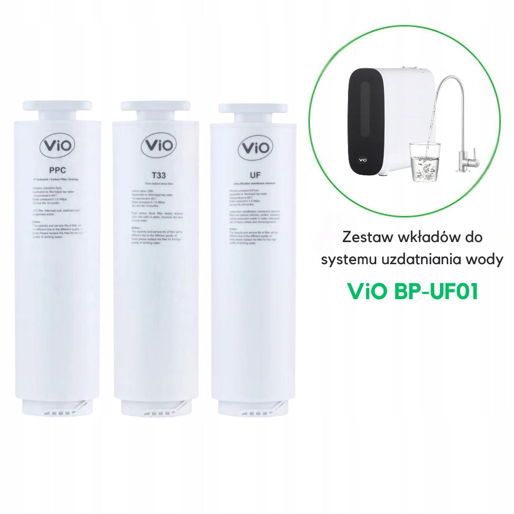 Set x3 Replacement Water Purification System Filters ViO BP-UF01