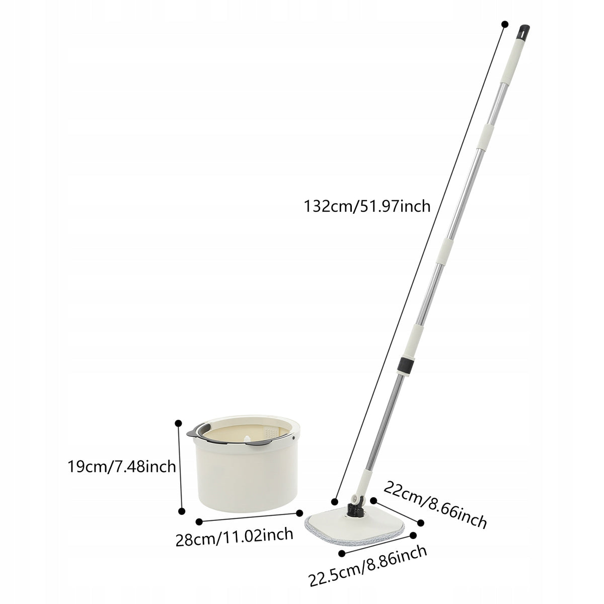 Sewage Separation Spin Mop Set Square + Triangle Mop Brand no brand