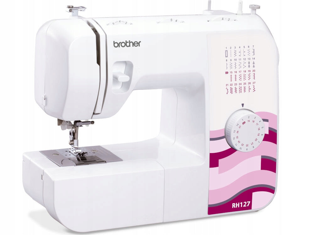 Sewing machine BROTHER RH127 Types of stitches zigzag twig scallop straight diagonal elastic arched crescent tricot invisible overlock satin