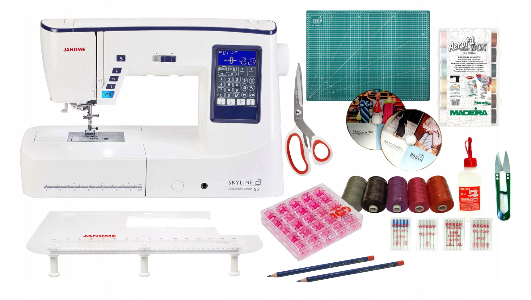 Sewing machine Janome Skyline S5 + Table + Feet + Freebies + Courses