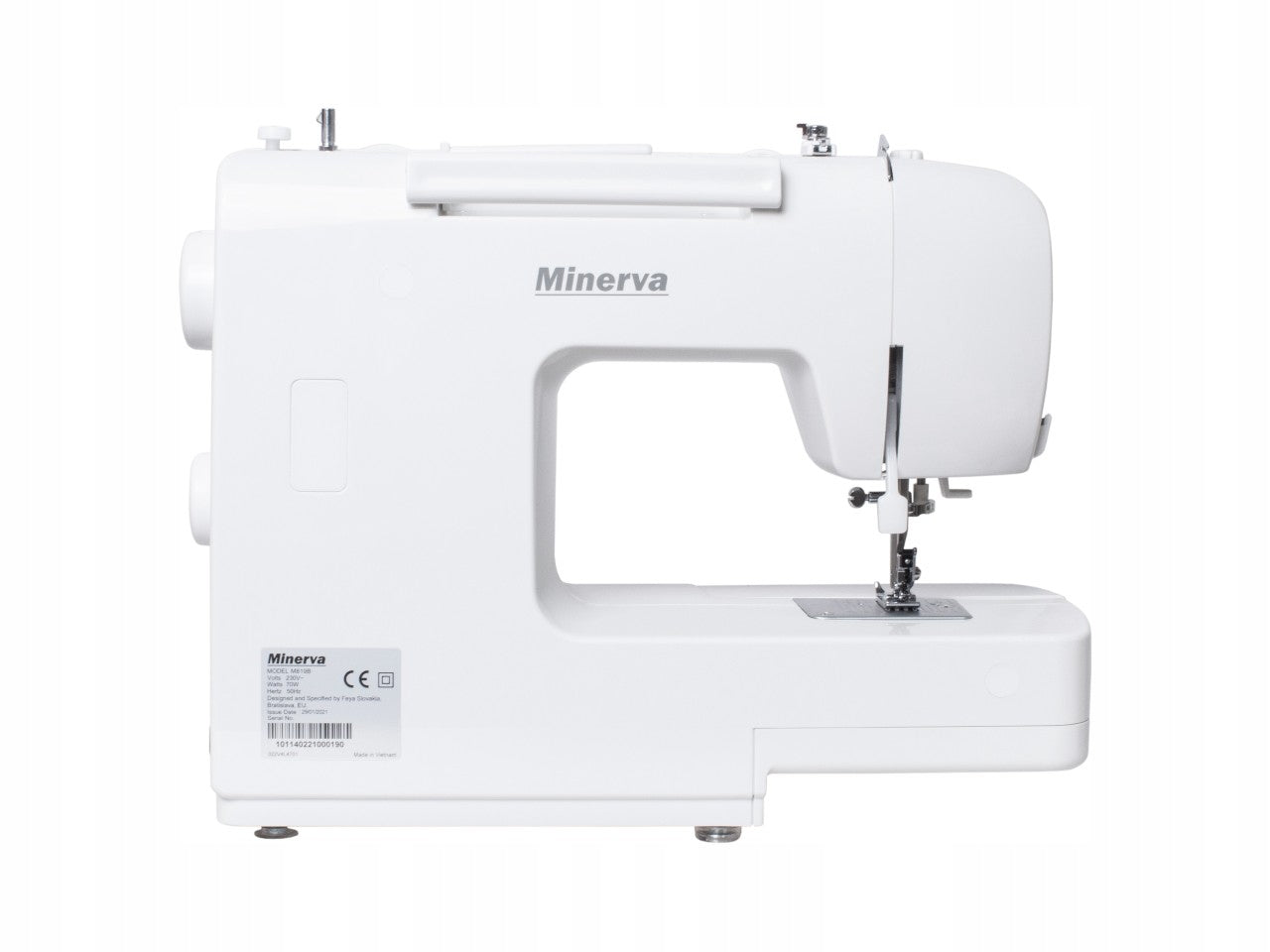 Sewing machine Minerva M819B 70W 850 rpm 19 Stitches Back sewing Dominant color white