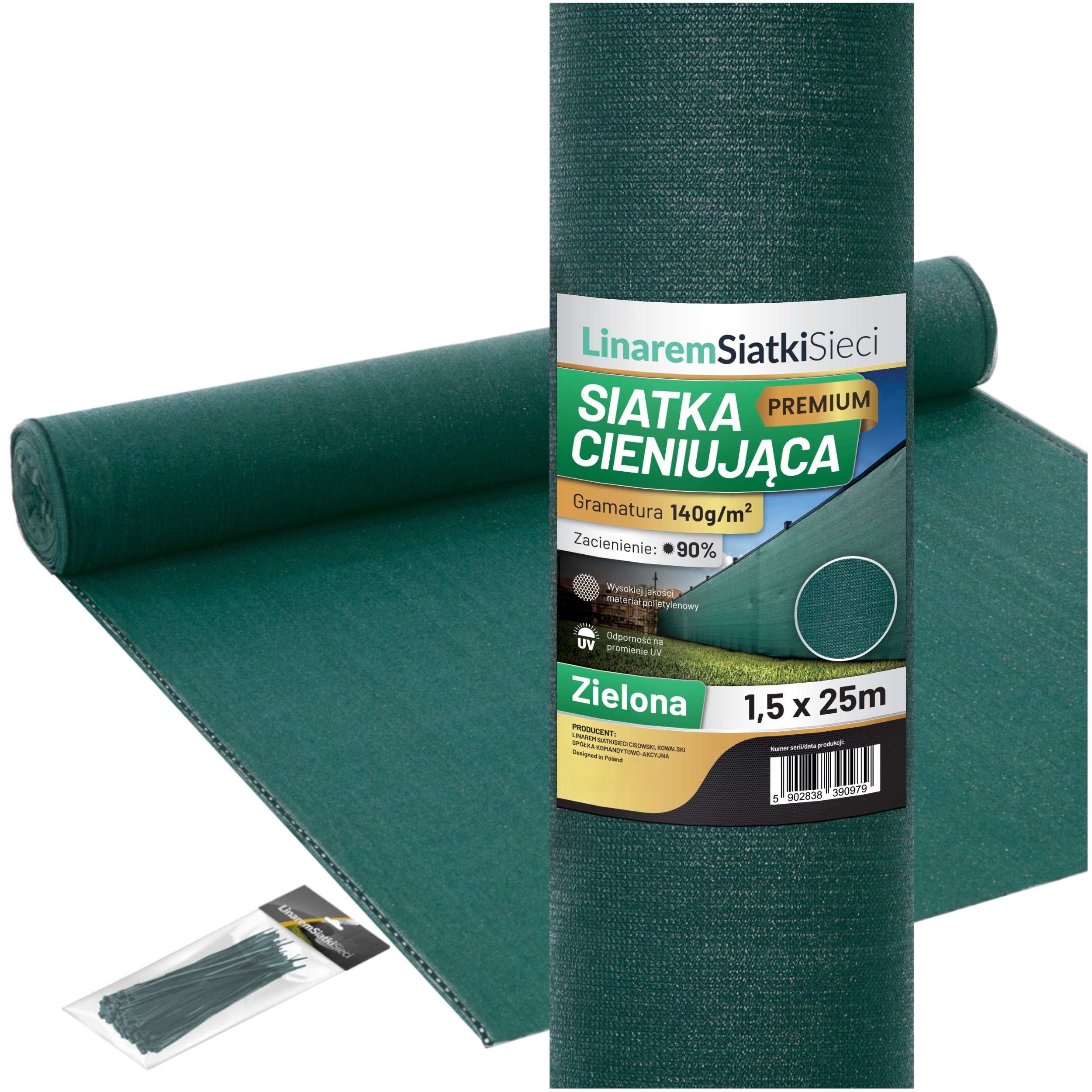 Shading Mesh 1,5x25m Masking Cover Fence Mat Fence 90% +UV