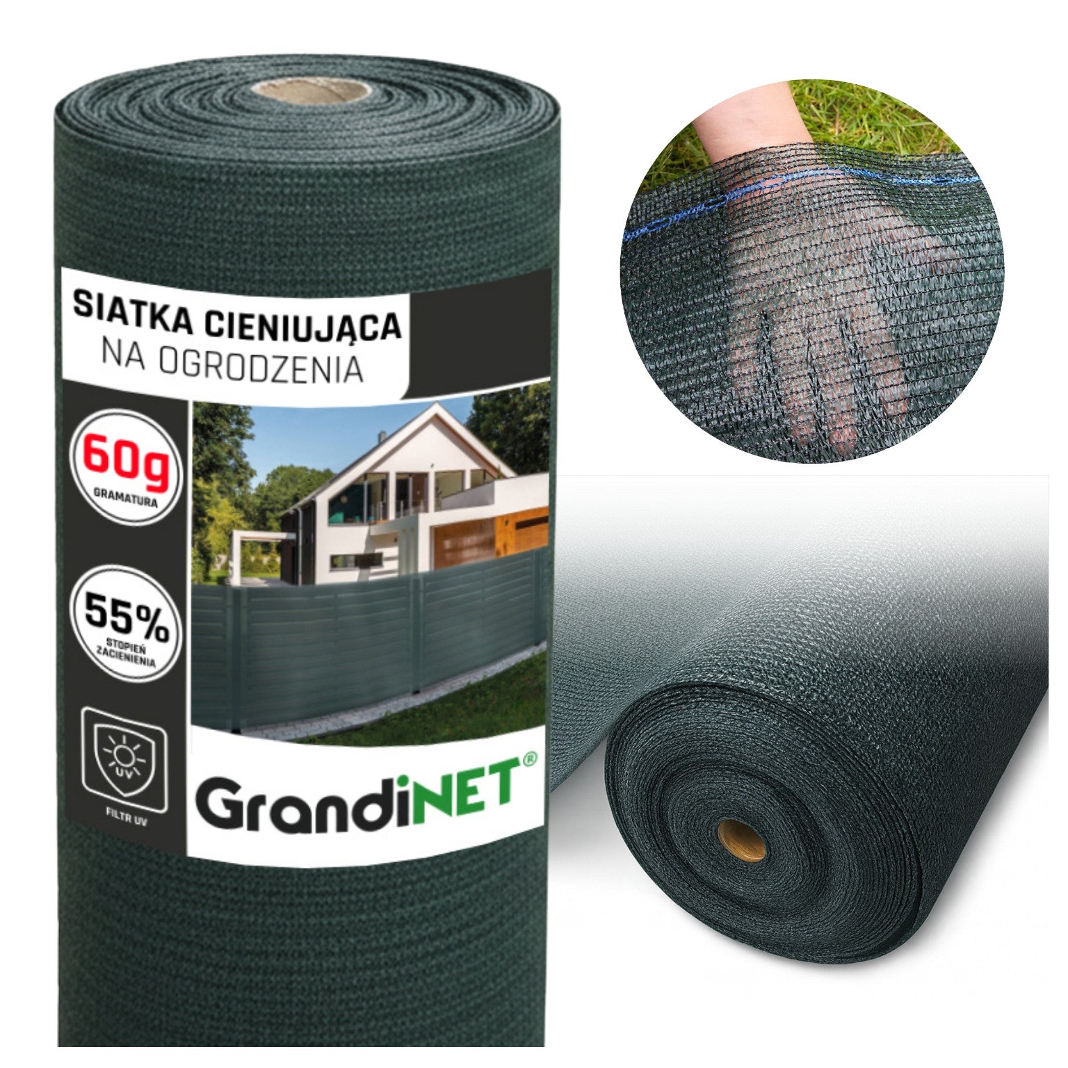 Shading Mesh Masking 2x20m 55% 60g For Fence Cover Knit