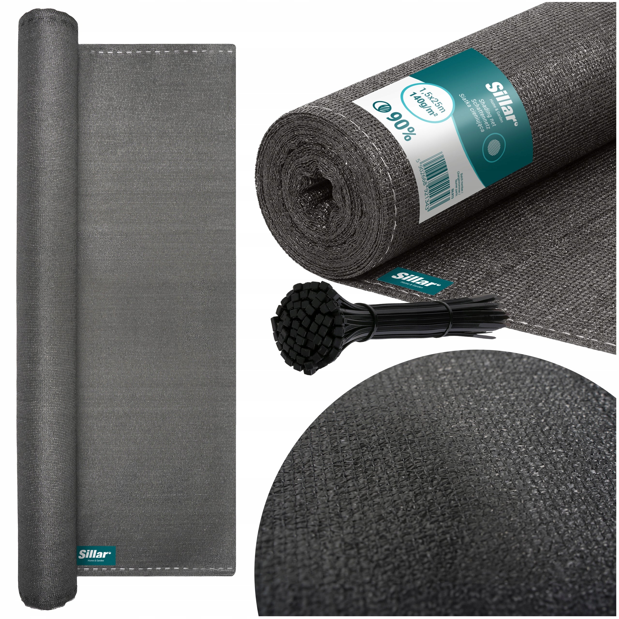 Shading mesh 90% mat UV cover for panel fence 1,5x25m