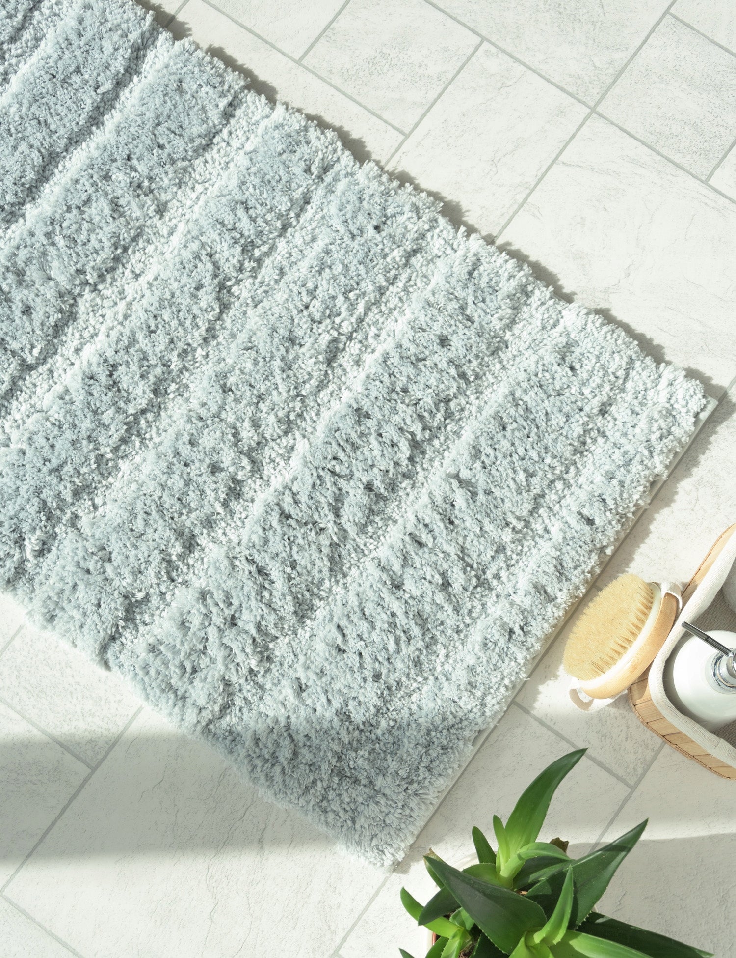 Shaggy Bathroom Rug Soft Thick Non-Slip for Washing 50x80cm Brand e-floor