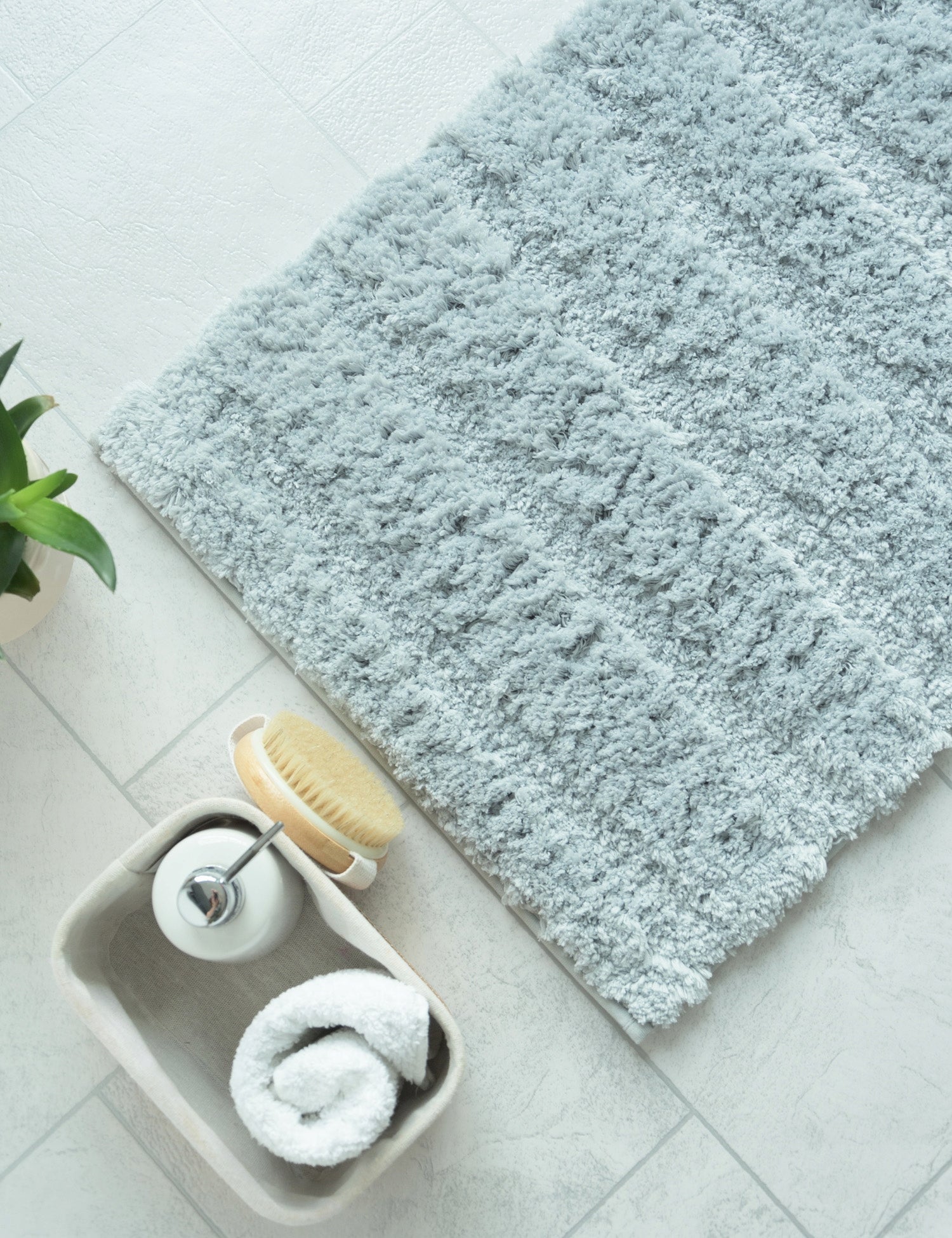 Shaggy Bathroom Rug Soft Thick Non-Slip for Washing 50x80cm Length 80 cm