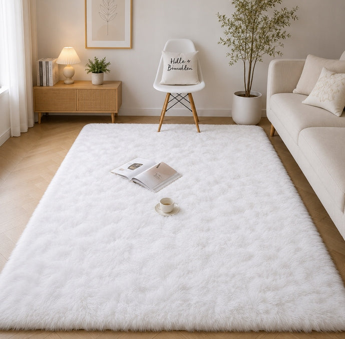 Shaggy Carpet 160x200 plush dense soft trimmed plush fur white Brand no brand