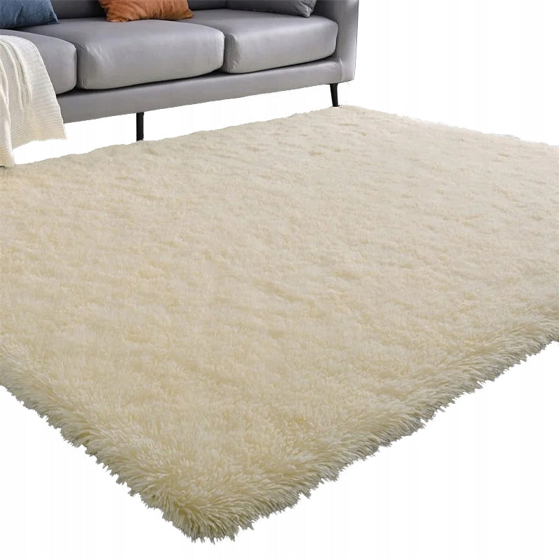 Shaggy Carpet 200x300 plush dense soft trimmed plush fur cream