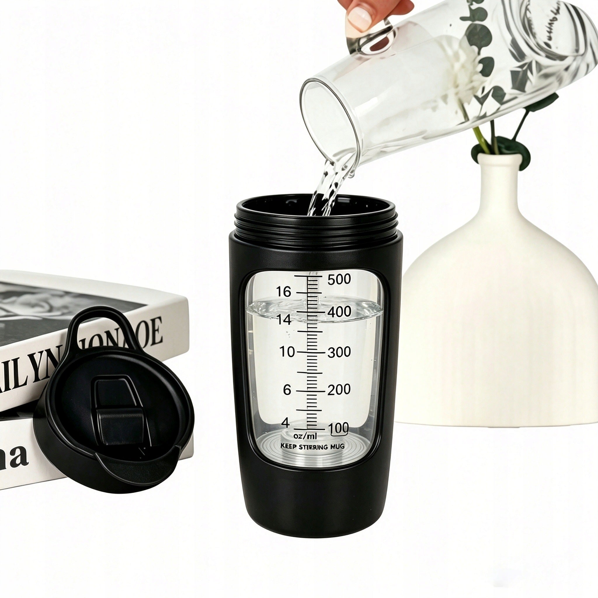 Shaker for protein portable electric black 600 ml 1200 mAh